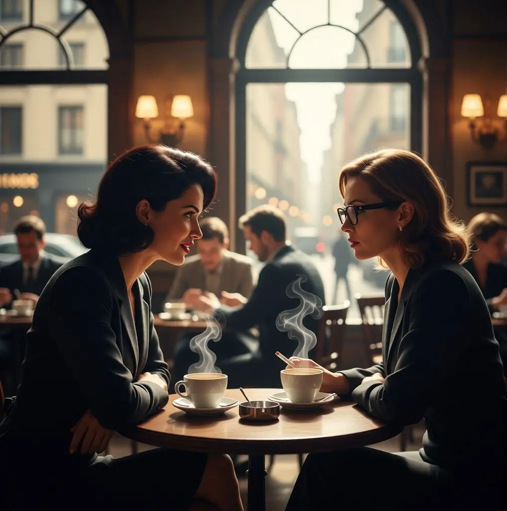 Tippi (51) und Doris (56) - Besprechung im Café