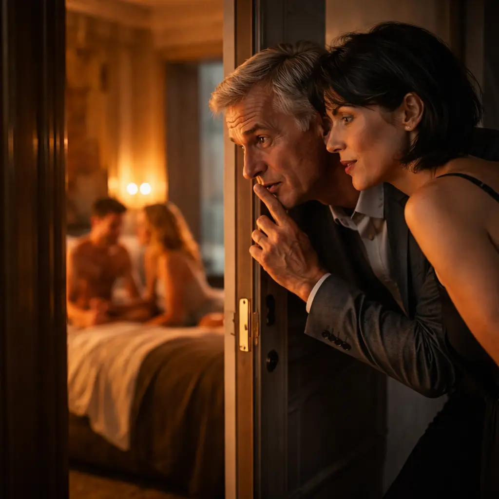 Tony (57), Tippi (47), die Hundesitterin (19), ihr Freund (20)