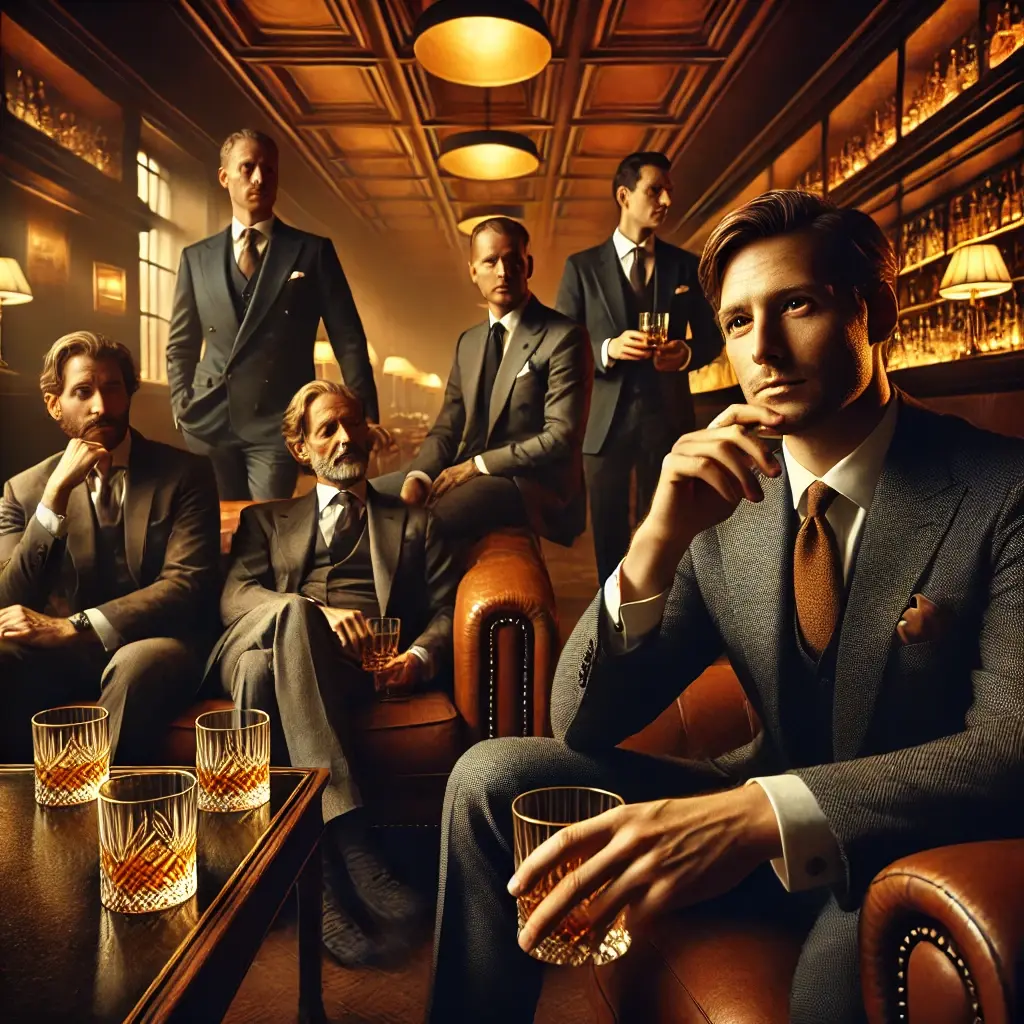 Männliche Gäste im Scotch Club