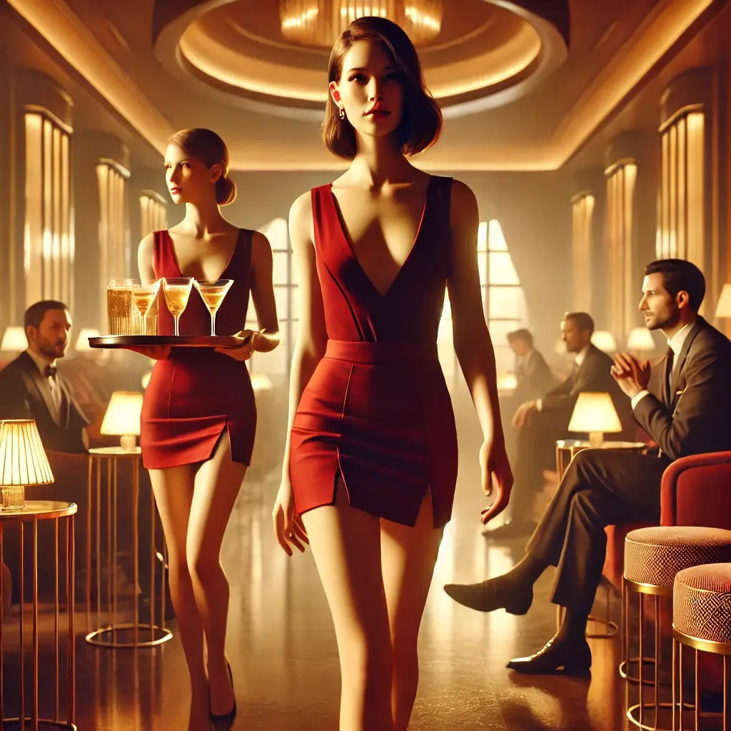 Zwei Kellnerinnen in Bar