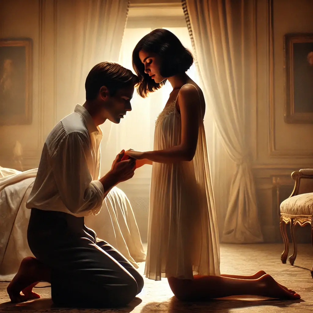 Marc kniet vor Tippi