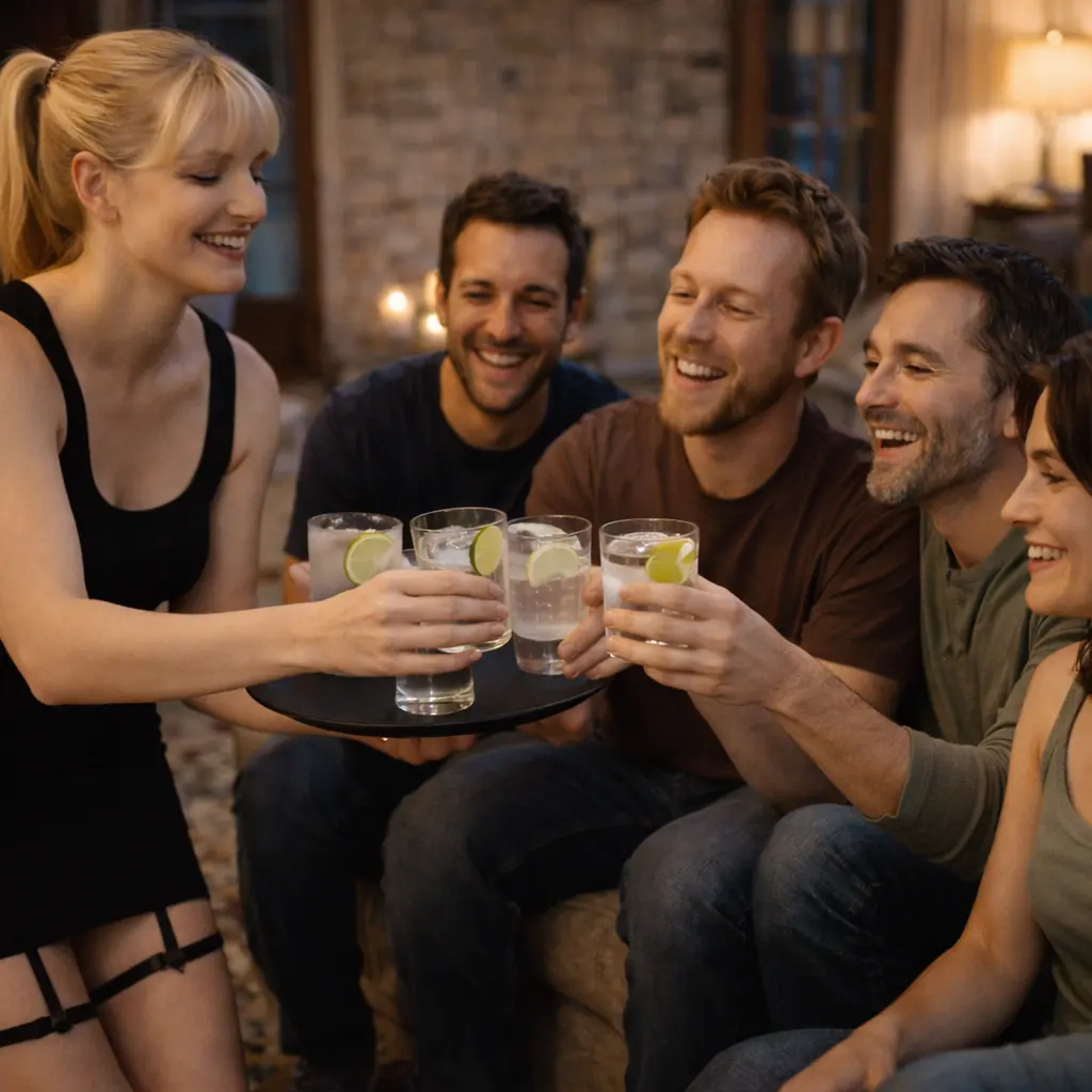 TLucy füttert drei geile Männer