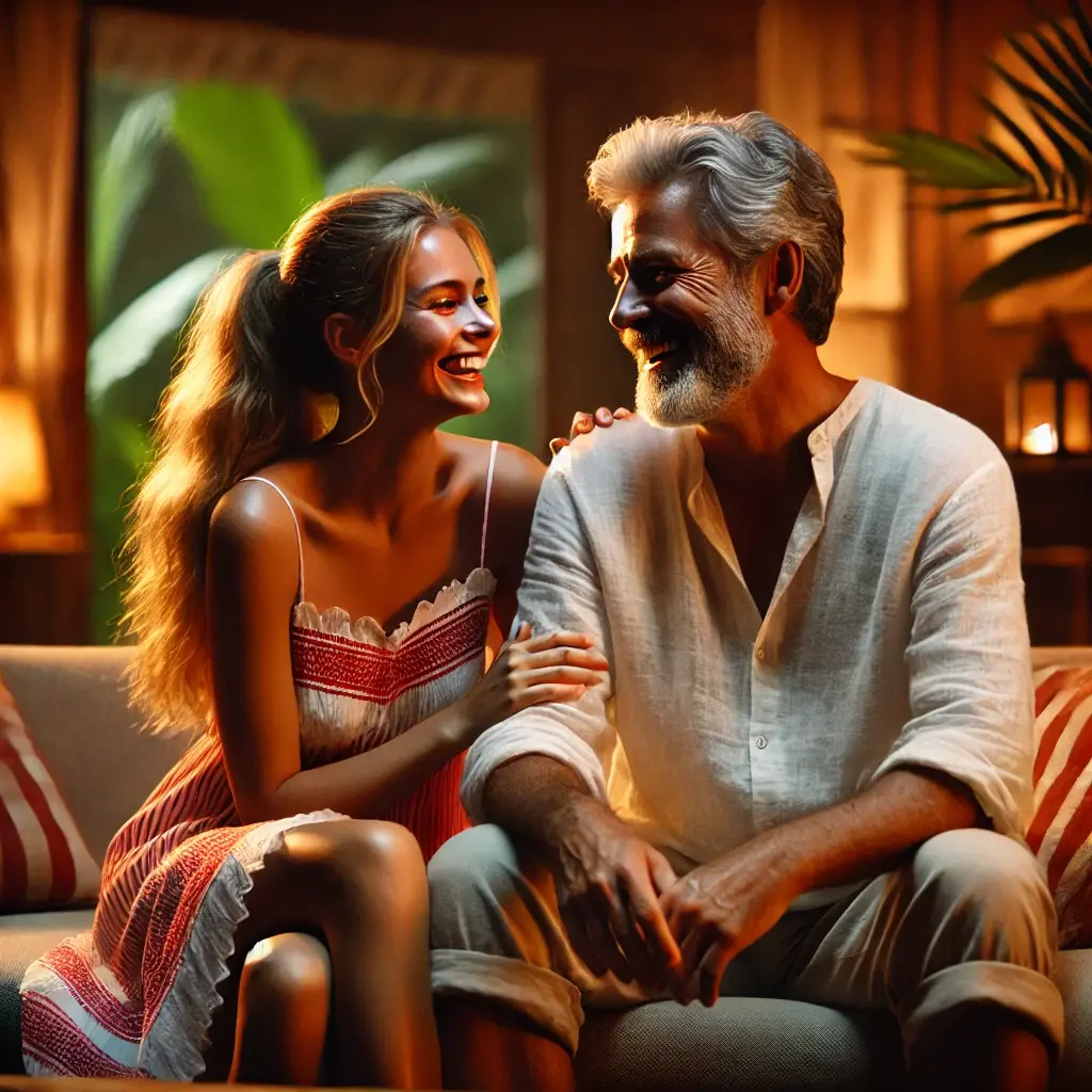 Lucy und Tony - im Wohnzimmer  