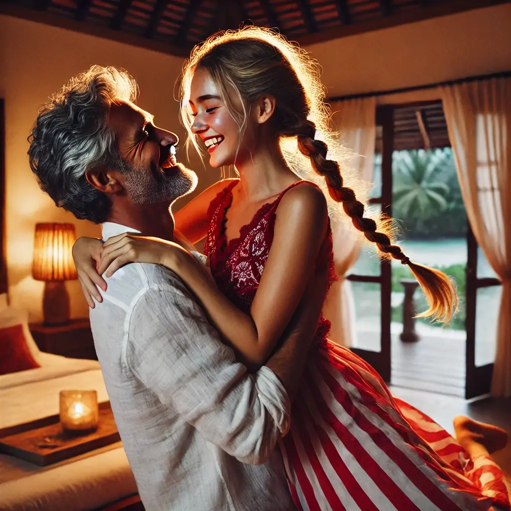 im Schlafzimmer - Lucy mit Tony 