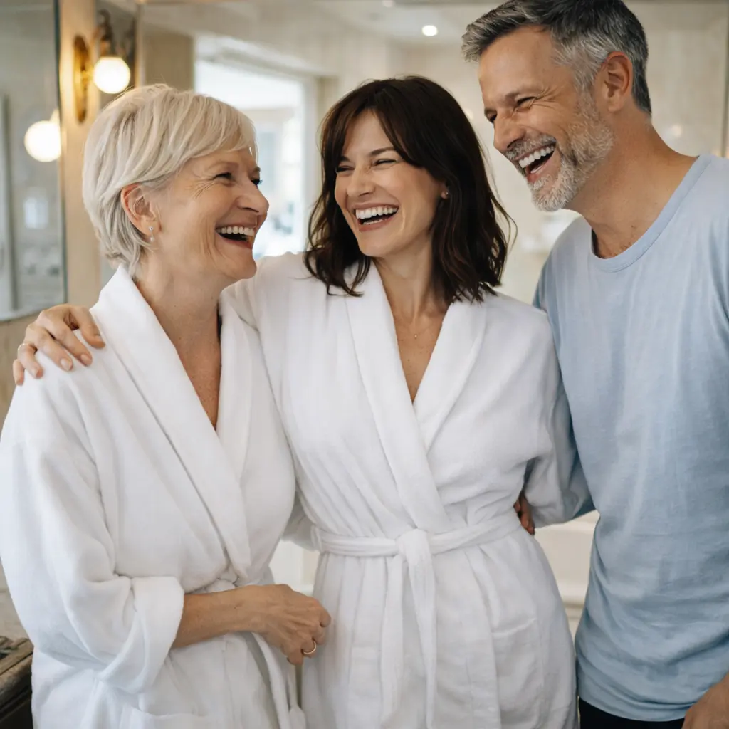 Doris, Tippi, Tony im Bad