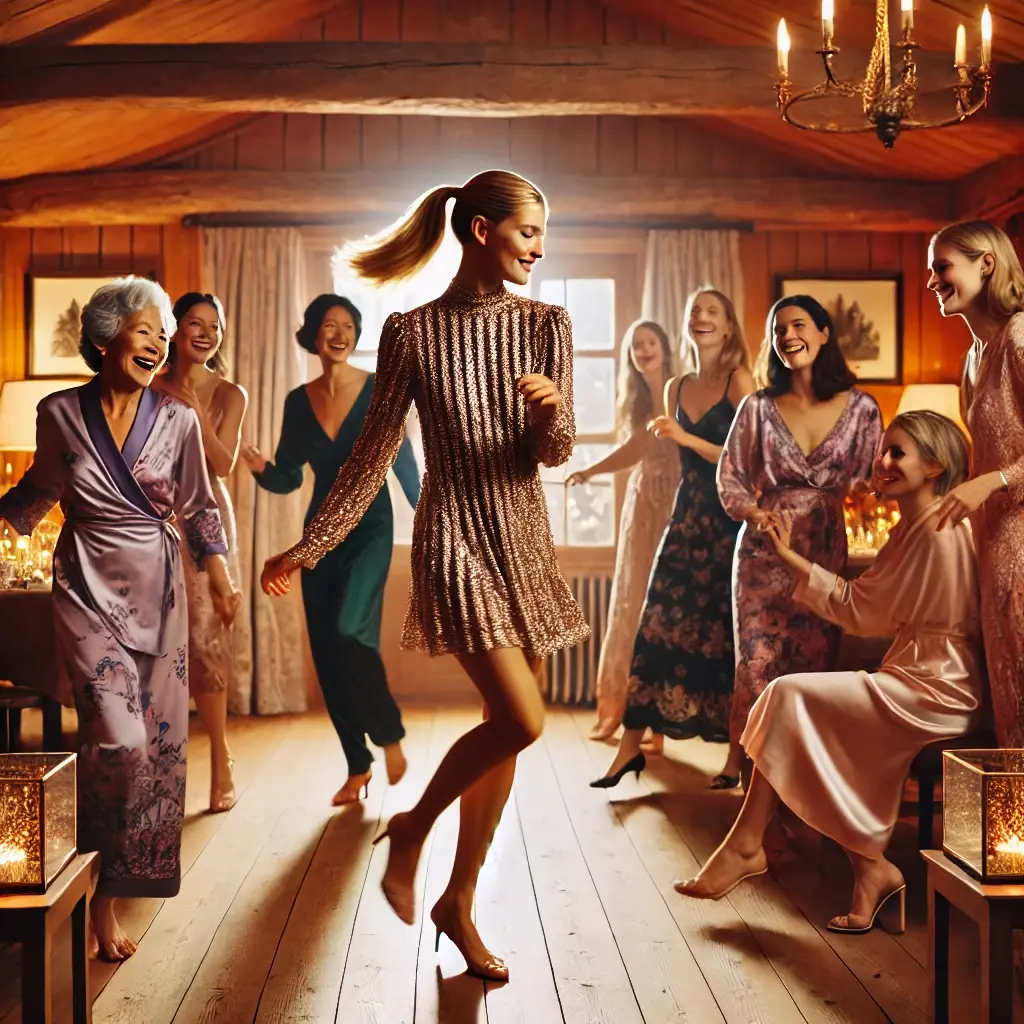 Lucy (23) tanzt Scarlett (22), Tippi (43), Doris (49)